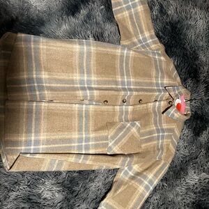 Marrakech Plaid Button-Up Shirt in Khaki color size small men’s